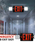 Ultra Bright LED Exit Sign With 90 Minute Battery Backup And Emergency Lights for hallway ceiling or wall mount