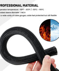 Braided Wire Loom Sleeve Self Wrap Cable Cover Three Eighths Inch Inner Diameter By 10 Feet, held in hand