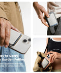 Stronger Magnetic Wallet For iPhone 12 to 17 with MagSafe compatibility, N52 magnets, RFID blocking shield, white leather card holder