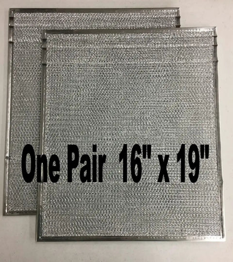 Two 16x19 inch reusable aluminum air filters for Nordyne A Coil replacement 917763, washable HVAC and furnace filter 2 pack
