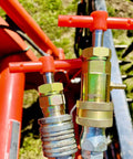 Hydraulic Quick Coupling Pressure Relief Tool For Half Inch Pioneer Ag Poppet Style Fittings ISO 7241 A 5675 installed on tractor