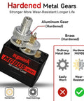Hardened MG90S 9g Micro Servo Kit With Beefy Metal Gear 2.0 Kg Cm High Torque displayed with aluminum and brass gears.