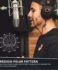 Person using Studio Condenser Mic With 34mm Gold Diaphragm, Hydro Pop Filter, Metal Shock Mount for home recording