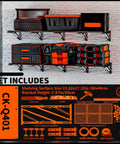 Beefy Heavy Duty Foldable Garage Shelves Wall Mounted Rack System With Removable Edge Barriers, various storage items