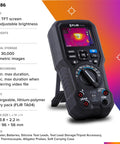 Industrial Grade Thermal Imager And Multimeter For Electrical Inspection And Diagnostics With Infrared Guided Measurement IGM Lepton Sensor And METERLiNK App displayed