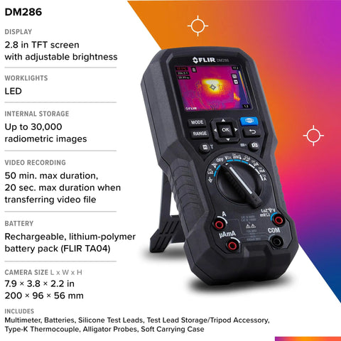 Industrial Grade Thermal Imager And Multimeter For Electrical Inspection And Diagnostics With Infrared Guided Measurement IGM Lepton Sensor And METERLiNK App displayed