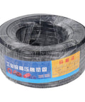 Big Time 100FT 3/8 Inch Air Hose Plus Pond Tubing Kit For Pond Pump And Aerator System Built With Hella Strong PVC Giving Serious Durability And Leak Proof Performance You Really Gonna Dig This Heavy Duty Gear For Any Water Feature At Home. coiled black PVC hose roll