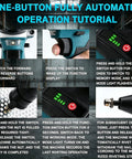 Tutorial showing Cordless Rivet Nut Tool Kit 2 In 1 Electric Rivet Nut Gun Portable Battery Powered button functions and display