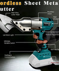Cordless 14 Gauge Sheet Metal Cutter With 360 Degree Pivoting Head And 400Nm Brushless Motor Electric Metal Shears For Stainless Steel Leather Carpet And Iron Compatible With 18V Batteries Tool Only