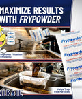 Heavy Duty Deep Fryer Oil Filter Bag And Frame For Restaurants Reusable Grease Strainer helping separate used oil in commercial kitchen.