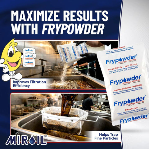 Heavy Duty Deep Fryer Oil Filter Bag And Frame For Restaurants Reusable Grease Strainer helping separate used oil in commercial kitchen.