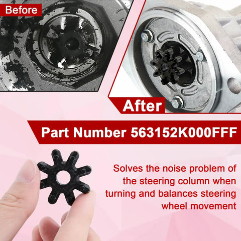 2 Pack Flexible Steering Coupler Replacement For Hyundai And Kia 56315-2K000FFF before and after installation image.