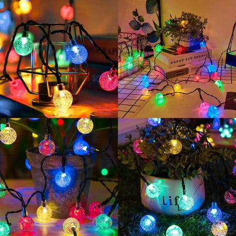 Outdoor Solar String Lights 2 Pack 100 LED Flower Shaped Lights With 8 Modes IP67 Waterproof For Patio Garden Fence Bush Christmas Tree Decor Solar Powered Easy Setup