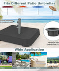 Heavy Duty 200 Lb Umbrella Base With Two Sandbags For Market Patio And Poolside Use, Adjustable Knobs, All Weather Cover