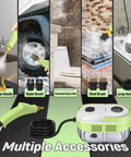 Multiple accessories for Heavy Duty Handheld Steam Cleaner With 2500W Rapid Heat including brushes and nozzles for versatile cleaning.