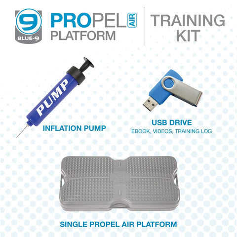 Propel Air Platform Kit For Dogs Inflatable Balance Platform with pump, USB drive with ebook, videos, digital log, gray platform