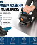 Good Luck 1400 Watt Electric Brush Sander For Wood Metal Stone Heavy Duty Powerhouse for removing metal burrs and scratches.