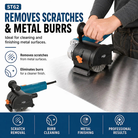 Good Luck 1400 Watt Electric Brush Sander For Wood Metal Stone Heavy Duty Powerhouse for removing metal burrs and scratches.