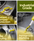 Yellow Torque Seal Marker for Bolts and Fasteners Tamper Proof Cross Check Indicator applied on metal bolts.