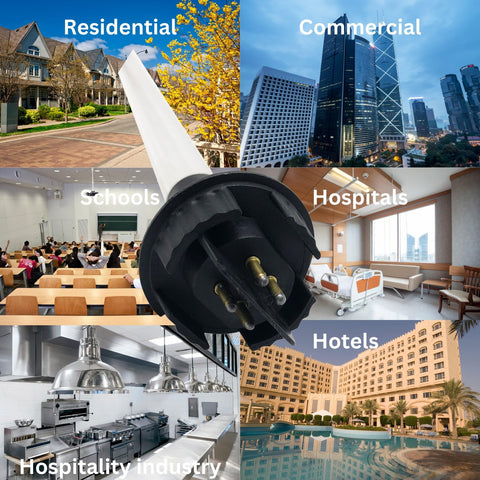 Top Notch 43W UV Replacement Bulb for UVMAX C D C4 D4 D Plus D4 Plus, shown in various settings including residential and commercial.