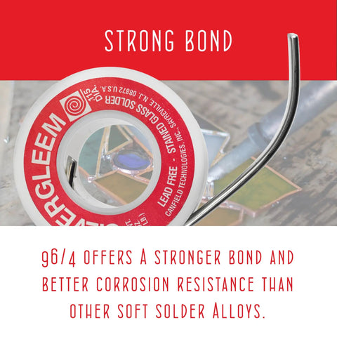 Lead Free Silver Solder Wire For Stained Glass Soldering And Jewelry Making Ninety Six Tin Four Silver Alloy spool and solder