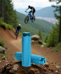 Two Blue Aluminum Alloy Anti Skid BMX Bike Pegs for Mountain Bikes Universal Fit Three Eighths Inch Axles Rear Durable