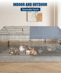 All Weather Heavy Duty Outdoor Chicken Coop With Waterproof Cover 86 Inch Long 40 Inch Wide 40 Inch High Metal Poultry Run