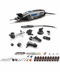 Badass Versatile Rotary Tool Kit With Flex Shaft And Heavy Duty Bench Vise Including Sixty Four Tough Accessories Plus Nine Fast Swap Attachments for detailed work.