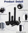 Must Have 900 Piece Self Tapping Screws Set For Metal In 410 Stainless Steel Hex Washer Head Self Drilling Sheet Metal Screws