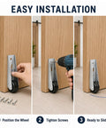 Installation steps for Quickest Sagging Door Fix Smooth Glide Upgrade For Heavy Drawers And Sliding Gates Rock Solid Silver Side Mount Non Swivel Low Profile Caster Wheels.