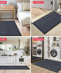 Front Door Mat 3 By 4 Ft Indoor Outdoor Entrance Rug With Non Slip Rubber Backing Heavy Duty Commercial Floor Mat shown in various rooms.