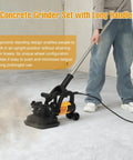 Professional 4 Head Concrete Floor Grinder With 3800W Shop Muscle And Adjustable Speed Dial Massive Dust Collection Hood in use