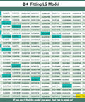 Compatibility chart for Upgraded Dryer Repair Kit For LG And Kenmore Dryers showing model numbers in a grid format.