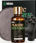 Quick On The Go Black Plastic Restorer For Cars Matte Black Trim Coating Easy Wipe On 30ml Bottle with cloth and gloves