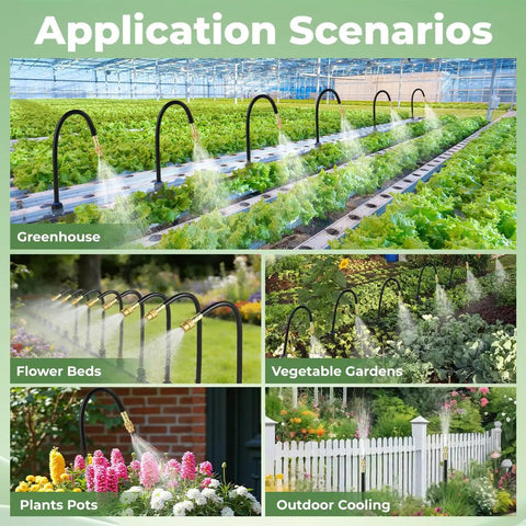 130 Ft Drip Irrigation Kit For Garden With 20 Adjustable Sprayers And One Quarter Inch Tubing, application scenarios for watering.
