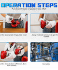 Operation steps for using Ratcheting Pipe Threader Kit Pro Grade With 3 NPT Dies One Half Inch Three Quarters Inch One Inch Manual Tool