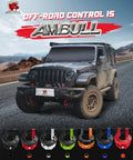 Off-road vehicle with various Three Quarter Inch D Ring Shackles With Seven Eighth Inch Screw Pin Beefy Heavy Duty Off Road Tow Winch Shackles