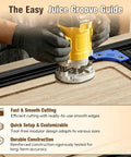 Buttery Smooth Adjustable Router Jig For Cutting Board Handles Corner Guide making precise cuts on wooden board with smooth edges.