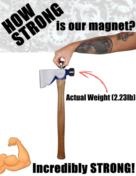 Demonstration of magnet strength lifting a 2.23lb axe with Stainless Steel Rear Transmission Magnetic Fill And Drain Plug