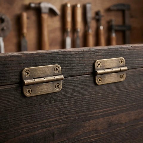 Antique Bronze Cabinet Hinges One Point Four Inch Round Corner Iron Folding Hinges With Four Hole Vertical Mount Heavy Duty Support