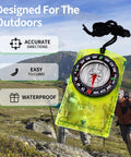 Trail Ready Orienteering Compass Gear For Hiking And Camping Ultra Lightweight Durable Navigation Tool For Backpacking Precise Bearings Green Color Built To Last On Tough Outdoor Adventures.