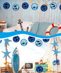 24 Pack Summer Shark Crafts Kit With Tissue Paper Suncatchers for Ocean Theme DIY Decor hanging in beach setting