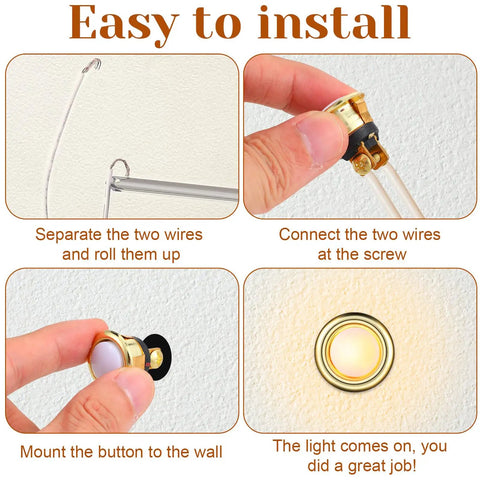 Installation steps for 2 Pack Lighted Doorbell Button Replacement Kit No Fuss Plug And Play Easy Install Wired Doorbell Button