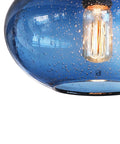 Close-up of Pendant Lights Kitchen Island Hand Blown Glass UFO Ceiling Light Fixture With Seeded Bubbles Dope Modern Rustic