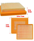 Orange and white air filter dimensions for Stihl KM131R FS131 Carburetor Kit With Air Filter Spark Plug Gasket Fuel Line Fuel Filter And Repair Kit For FS131R KM131R HT131R HT133 HT131R Trimmers Chainsaws And Weed Eaters.