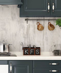 Kitchen featuring 36 By 200 Inch Thick Textured White Concrete Wallpaper Peel And Stick Matte Self Adhesive Cement Look Walls