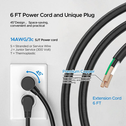 Beefy Heavy Duty Metal Power Strip With Switch Six Outlet 15A 1875W Durable Aluminum Housing 6 Foot Cord Ready For Workshop Garage Home Office Electronics And Tools, 6 ft cord shown