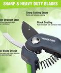 Sharp and heavy-duty 8.5 Inch Bypass Pruning Shear For Easy Yard Work, Heavy Duty Garden Scissors With Labor-Saving Gear detail view.