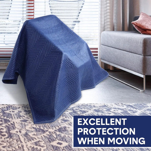 12 Pack Moving Blankets 80 X 72 Inch Heavy Duty Padding For Furniture, Appliances, And Floors During Moving Or Storage