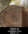 Cross-section of log with 125 Inch Sawmill Bandsaw Blades Five Pack DoubleHard 10 Degree All Purpose For Heavy Duty Wood Cutting